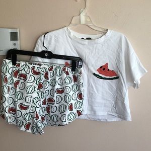 Shein crop pajama set